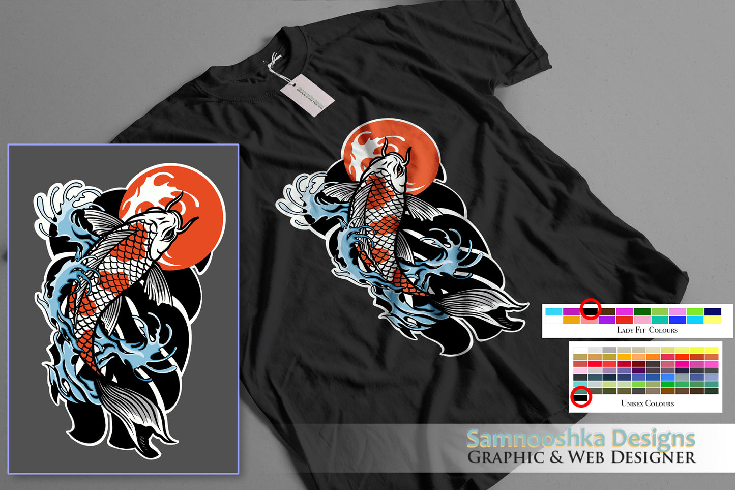 The Koi Short Sleeve Black T-shirt