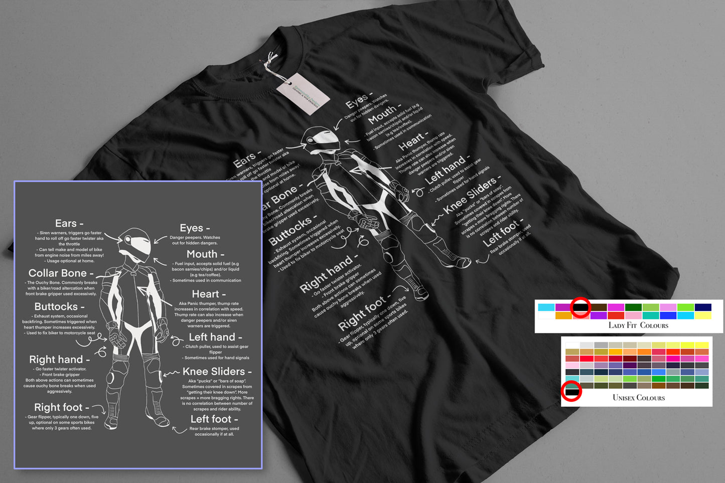 Biker Short Sleeve Black T-shirt