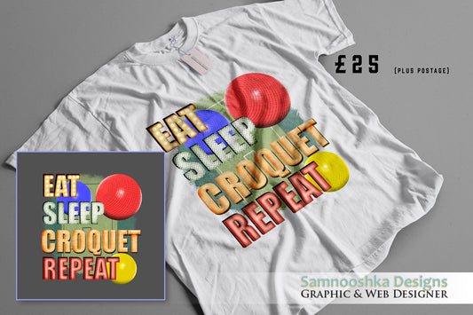 Eat Sleep Croquet Short Sleeve T-Shirt
