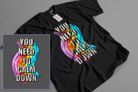 Calm Down - Taylor Swift Lyric Short Sleeve T-Shirt Black